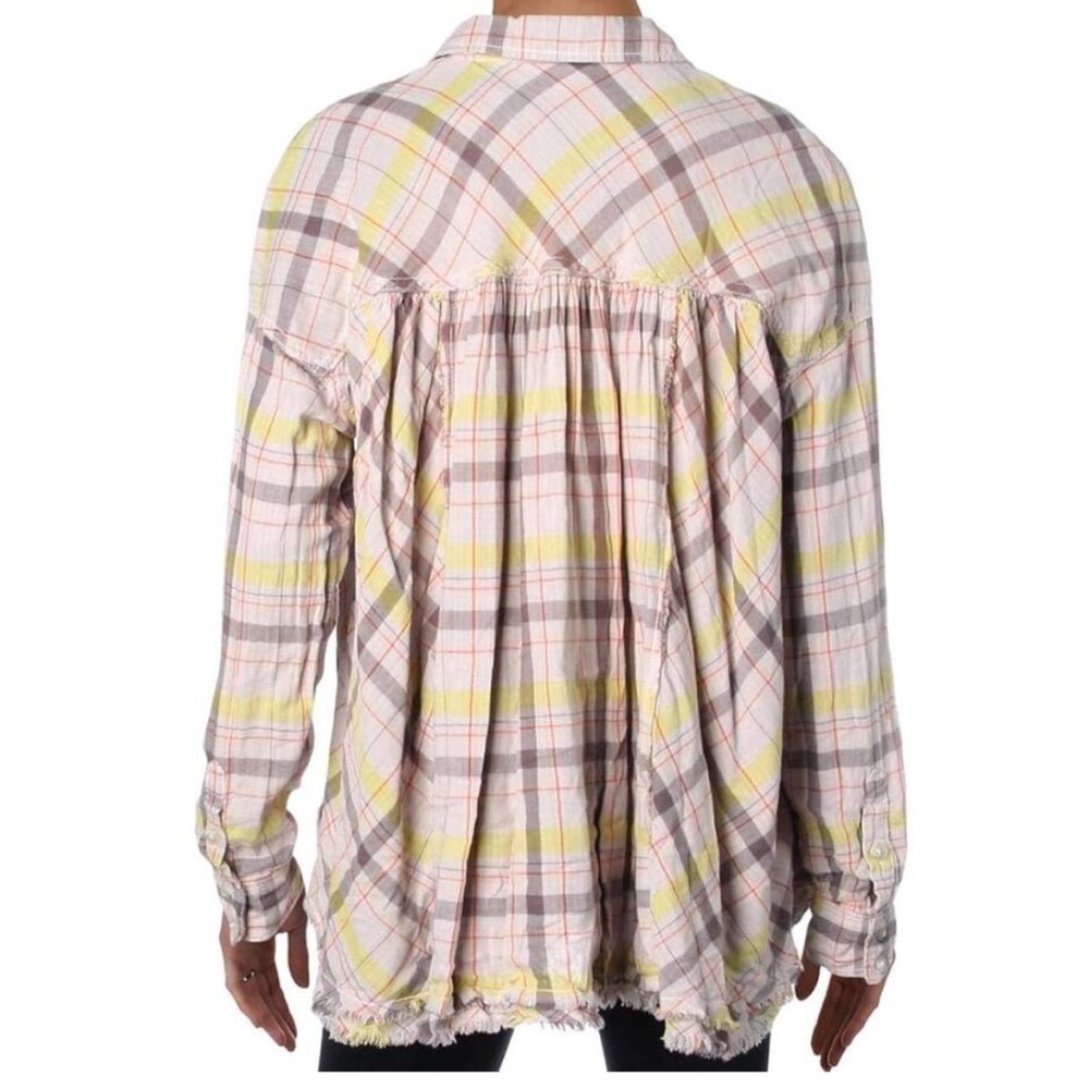 We The Free Cotton Button-up Blouse Size L with Raw Hem - Picture 2 of 6
